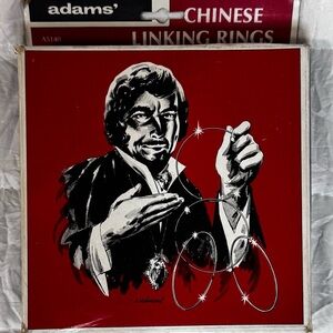 Vintage Adams Chinese Linking Rings Set of 8 Metal Magic Rings w Box